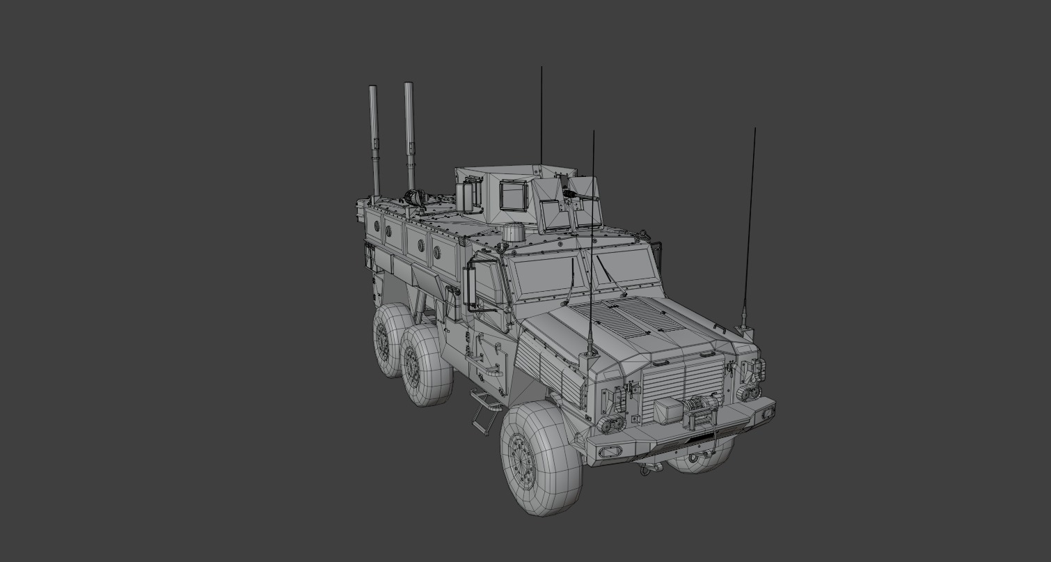 RG-33 MRAP Mine Resistant Vehicle Low-poly 3D model_12