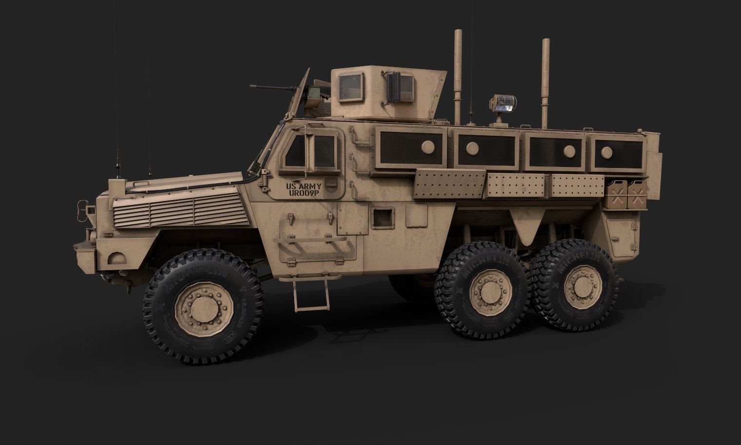 RG-33 MRAP Mine Resistant Vehicle Low-poly 3D model_2