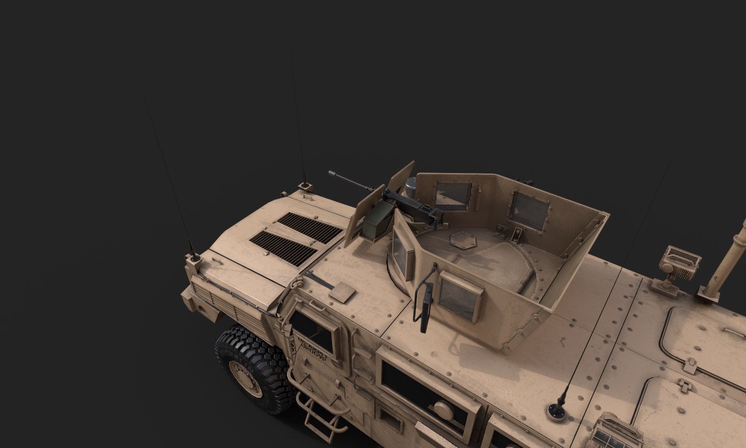 RG-33 MRAP Mine Resistant Vehicle Low-poly 3D model_7