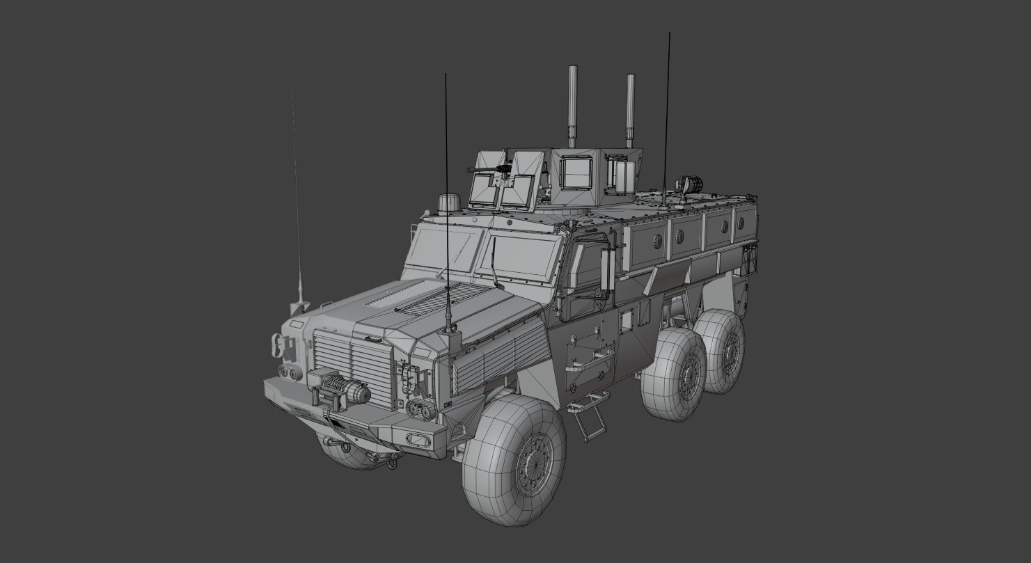 RG-33 MRAP Mine Resistant Vehicle Low-poly 3D model_8