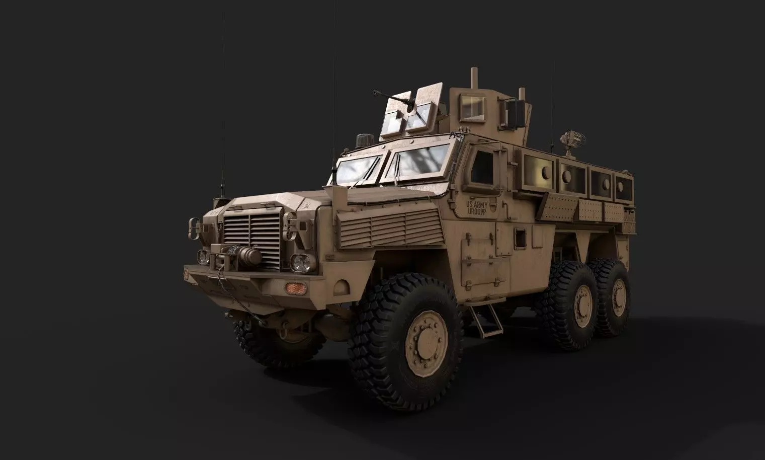 RG-33 MRAP Mine Resistant Vehicle Low-poly 3D model_0
