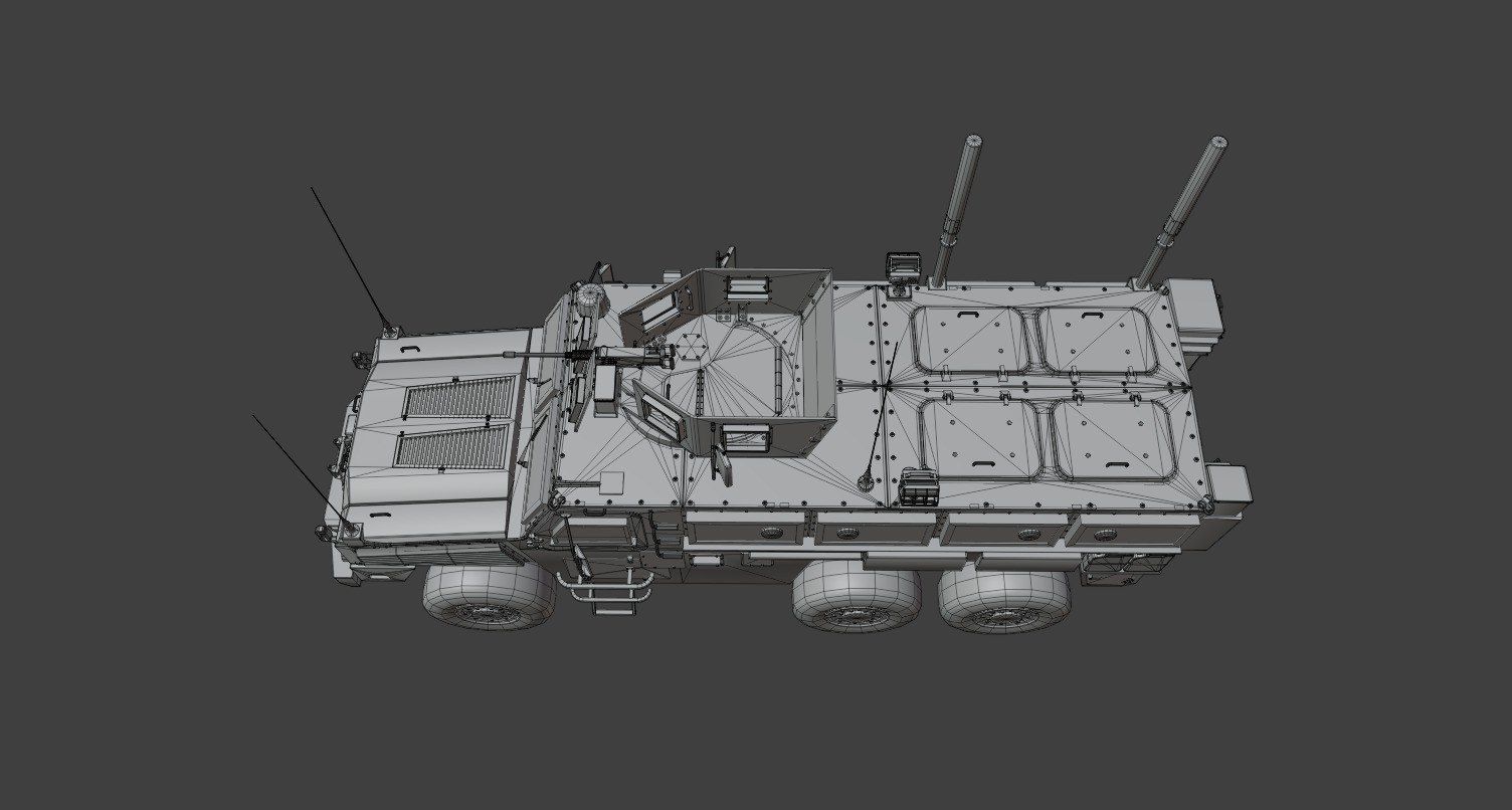 RG-33 MRAP Mine Resistant Vehicle Low-poly 3D model_13