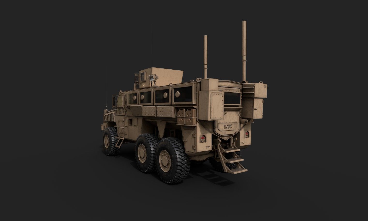 RG-33 MRAP Mine Resistant Vehicle Low-poly 3D model_3