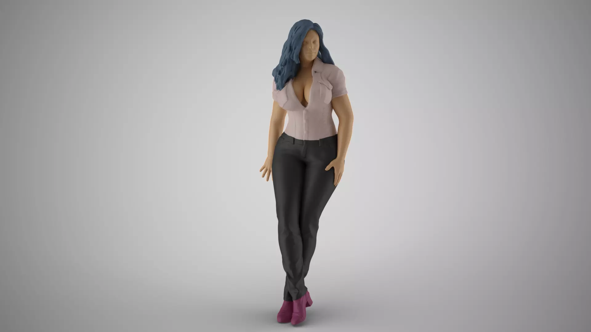 Lady Leaning on Porch 3D print model
