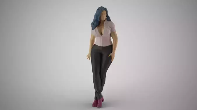 Lady Leaning on Porch 3D print model