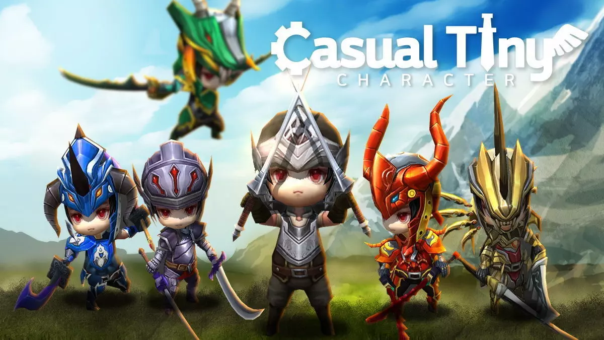Casual Tiny Character - Dragon Knight Pack Low-poly 3D model_0