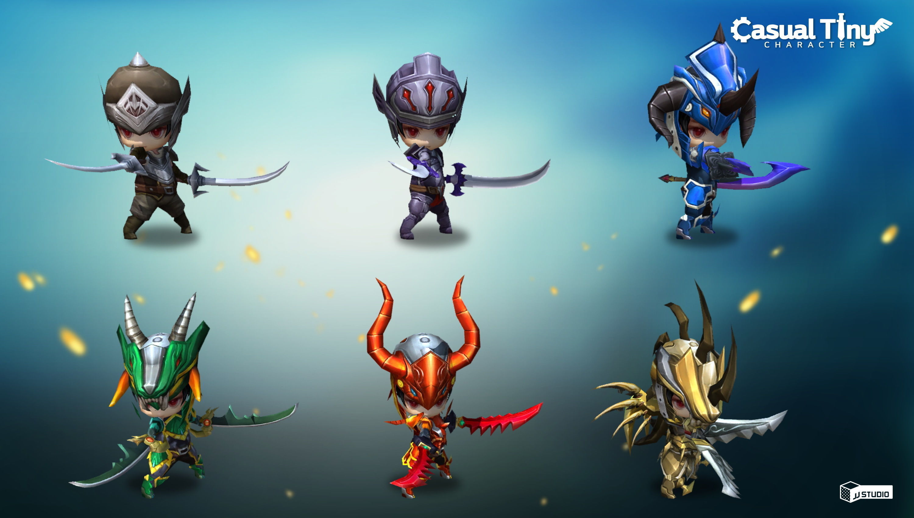 Casual Tiny Character - Dragon Knight Pack Low-poly 3D model_3