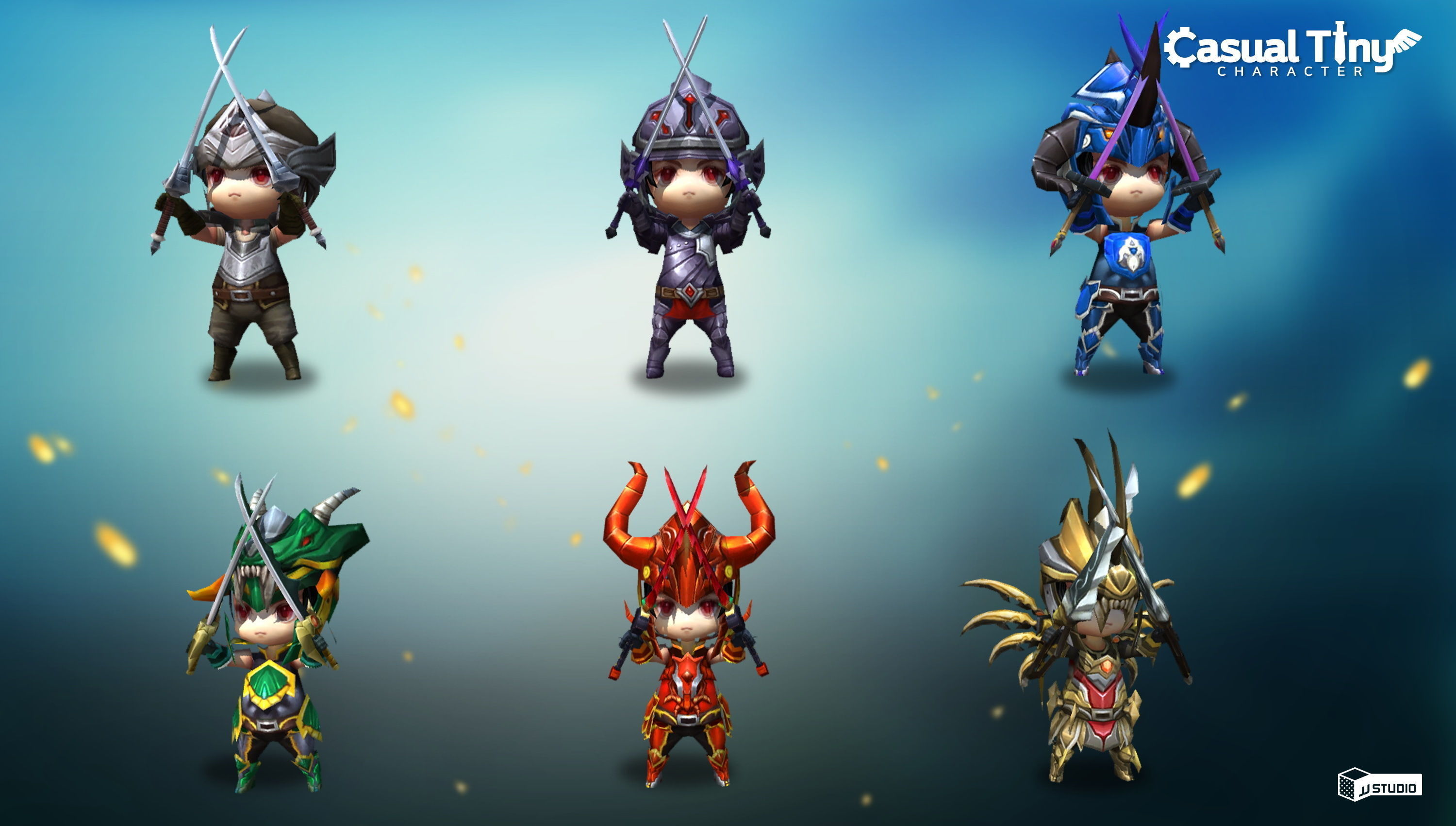 Casual Tiny Character - Dragon Knight Pack Low-poly 3D model_2