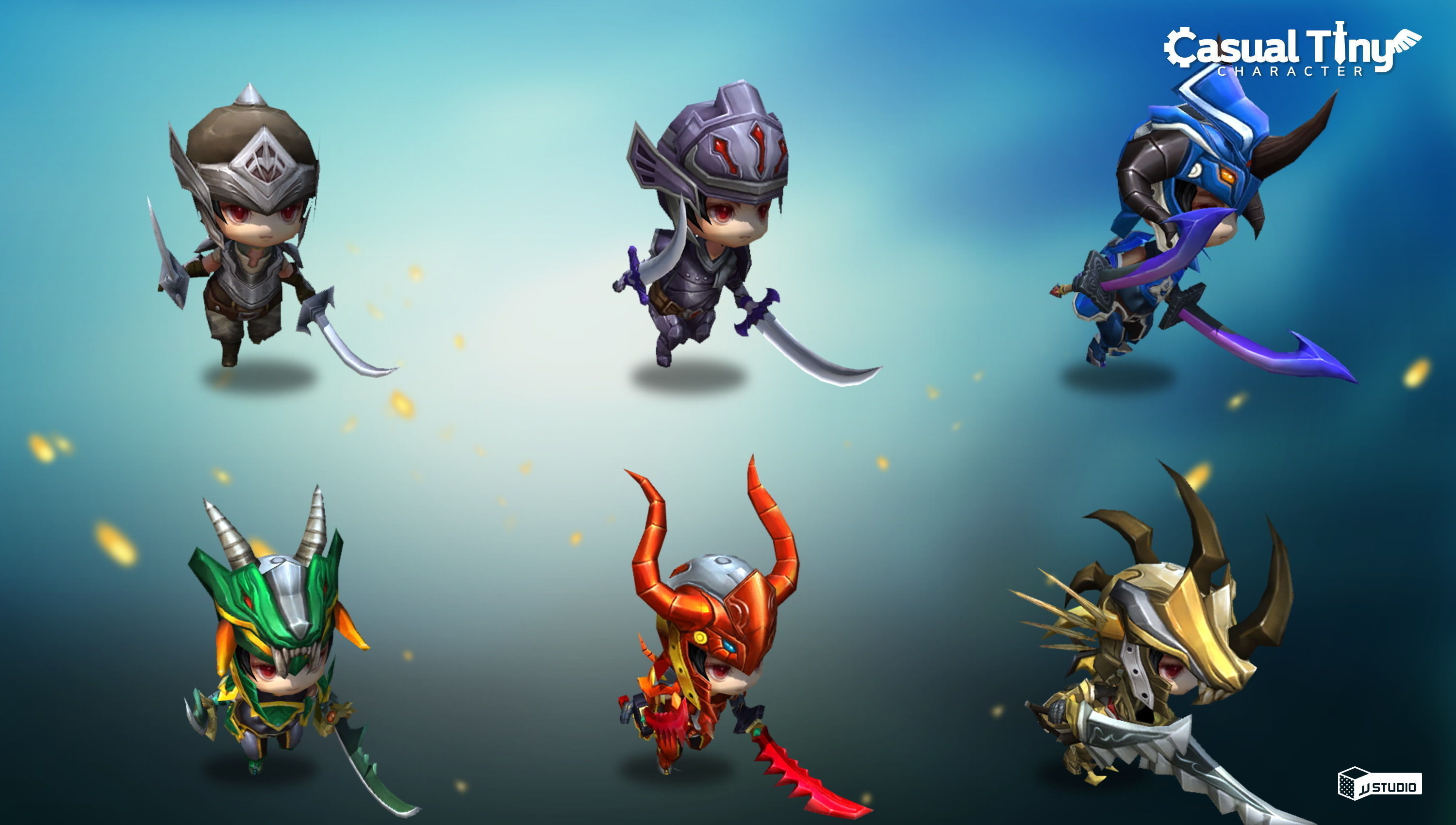 Casual Tiny Character - Dragon Knight Pack Low-poly 3D model_4