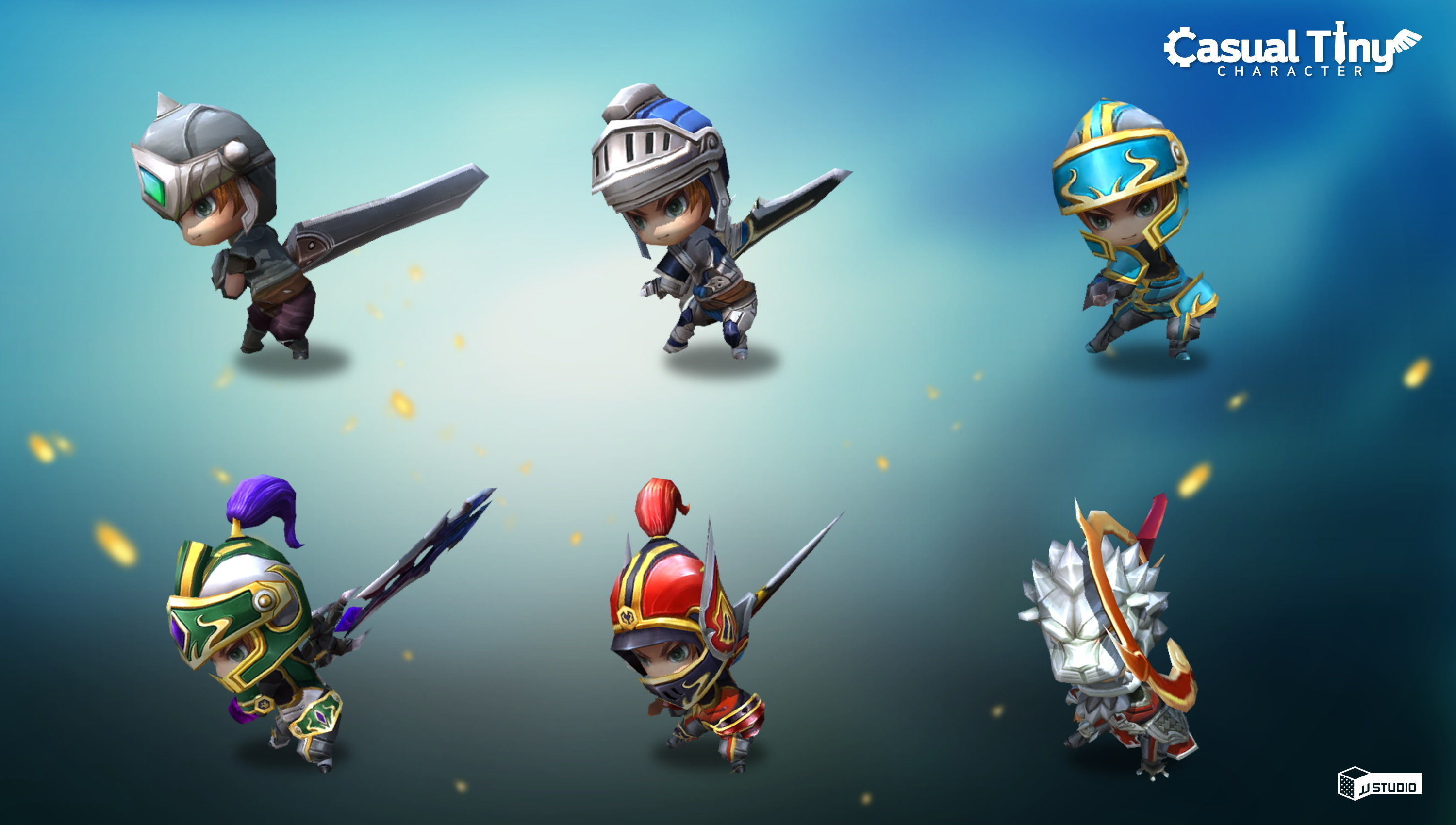 Casual Tiny Character - Knight Pack Low-poly 3D model_6