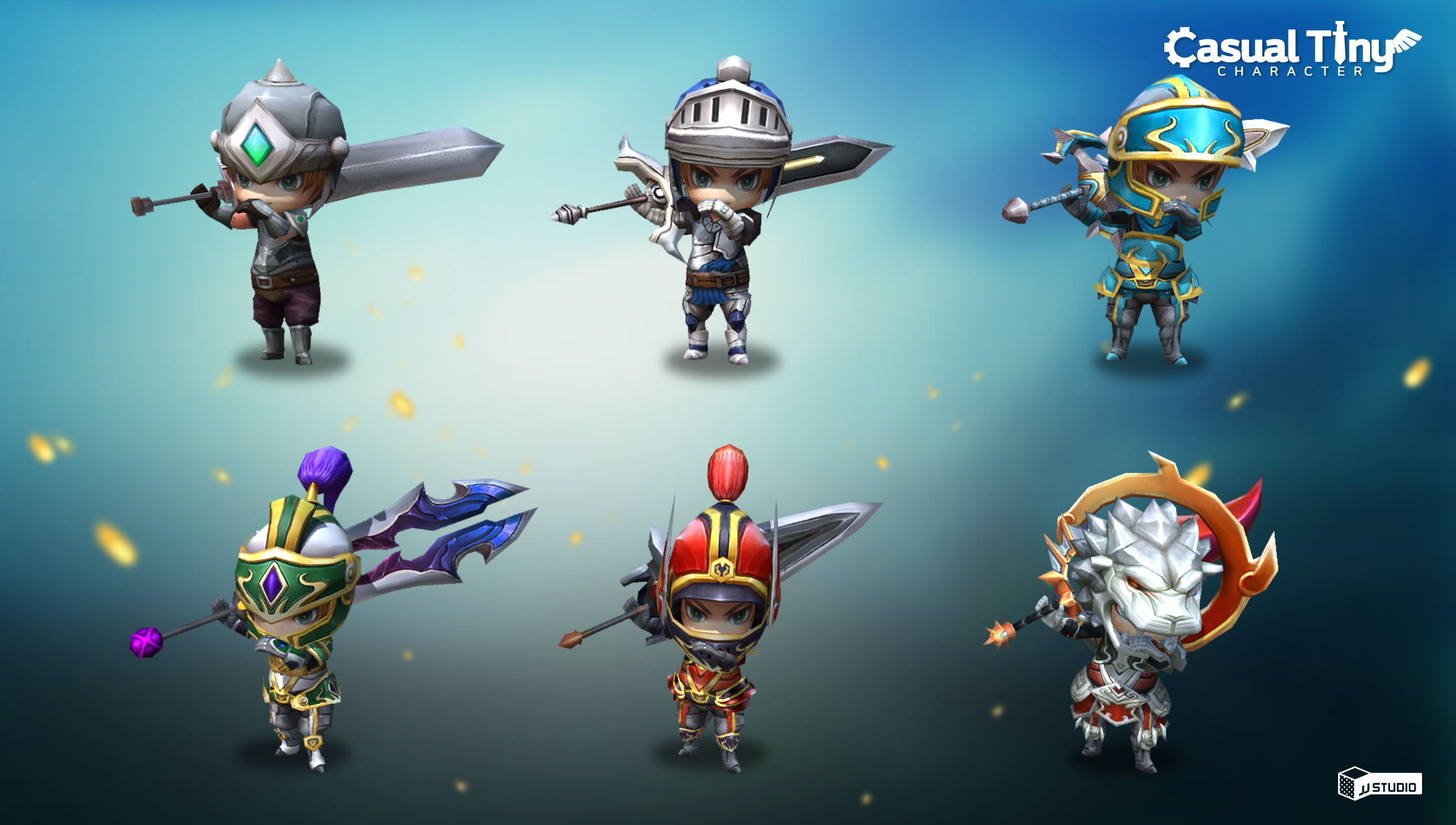 Casual Tiny Character - Knight Pack Low-poly 3D model_7