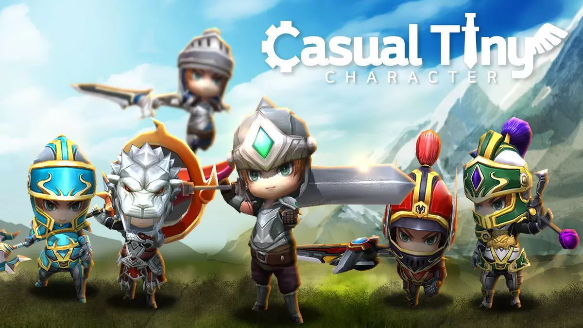 Casual Tiny Character - Knight Pack Low-poly 3D model_0