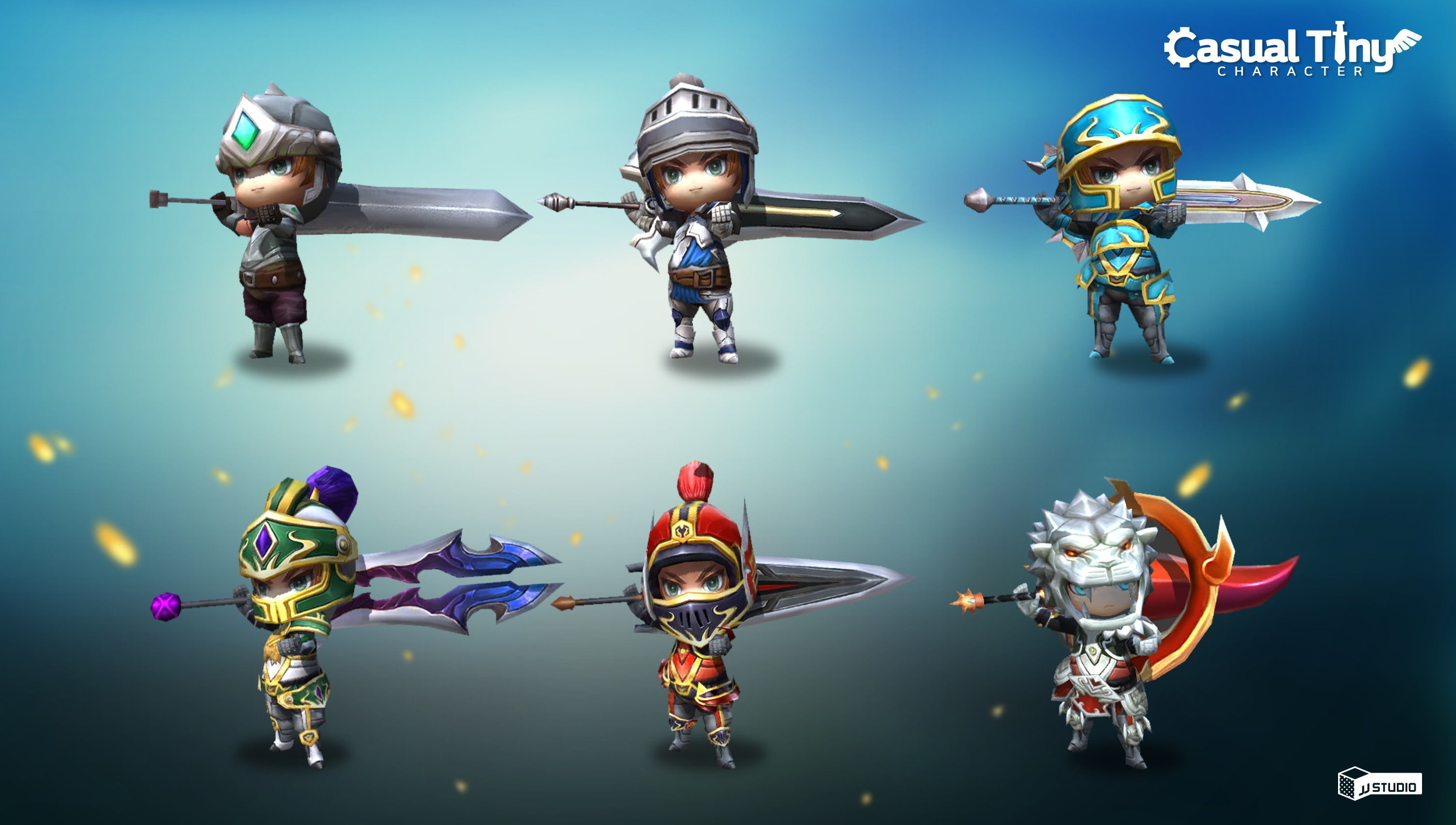 Casual Tiny Character - Knight Pack Low-poly 3D model_2