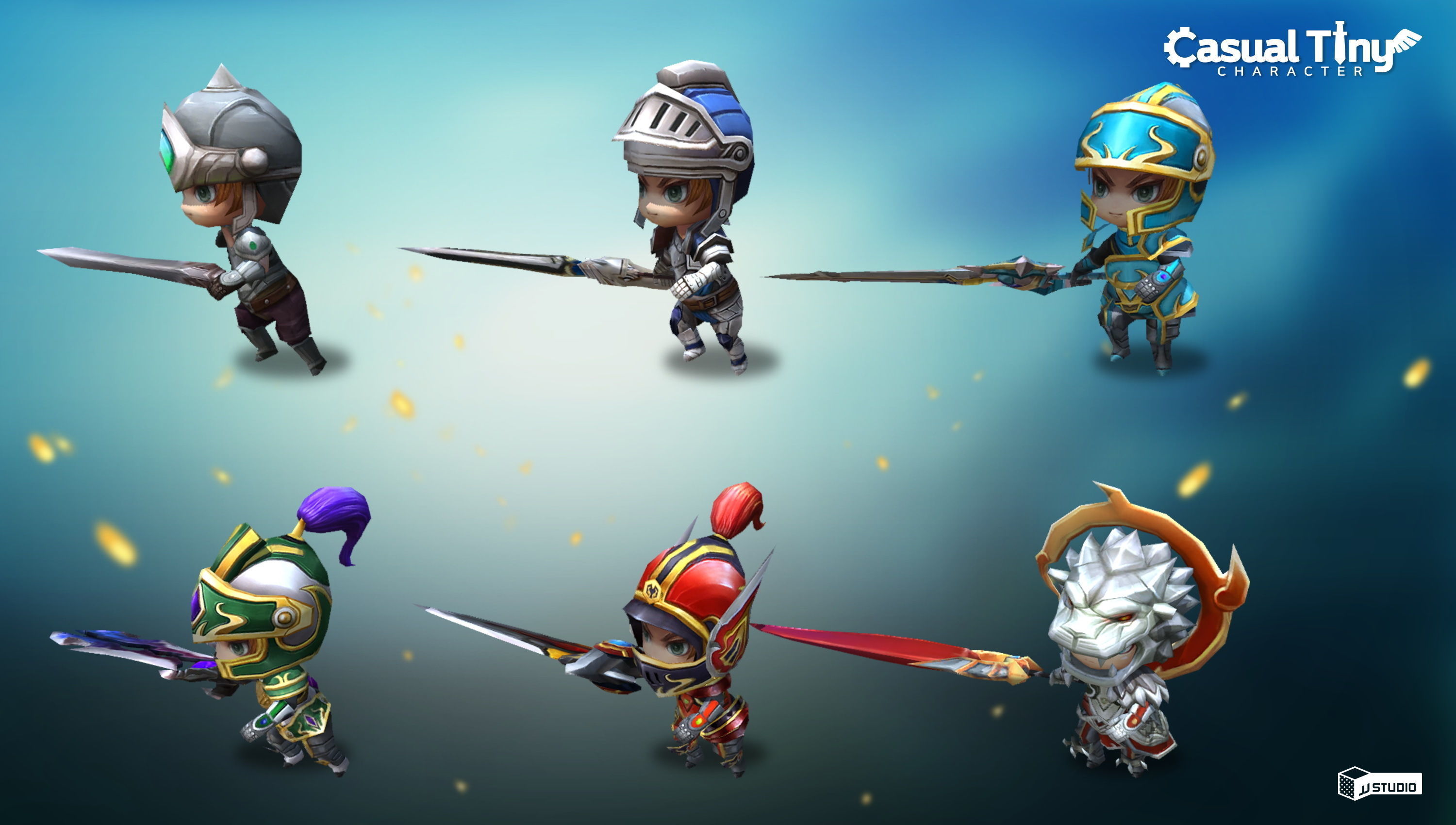 Casual Tiny Character - Knight Pack Low-poly 3D model_4