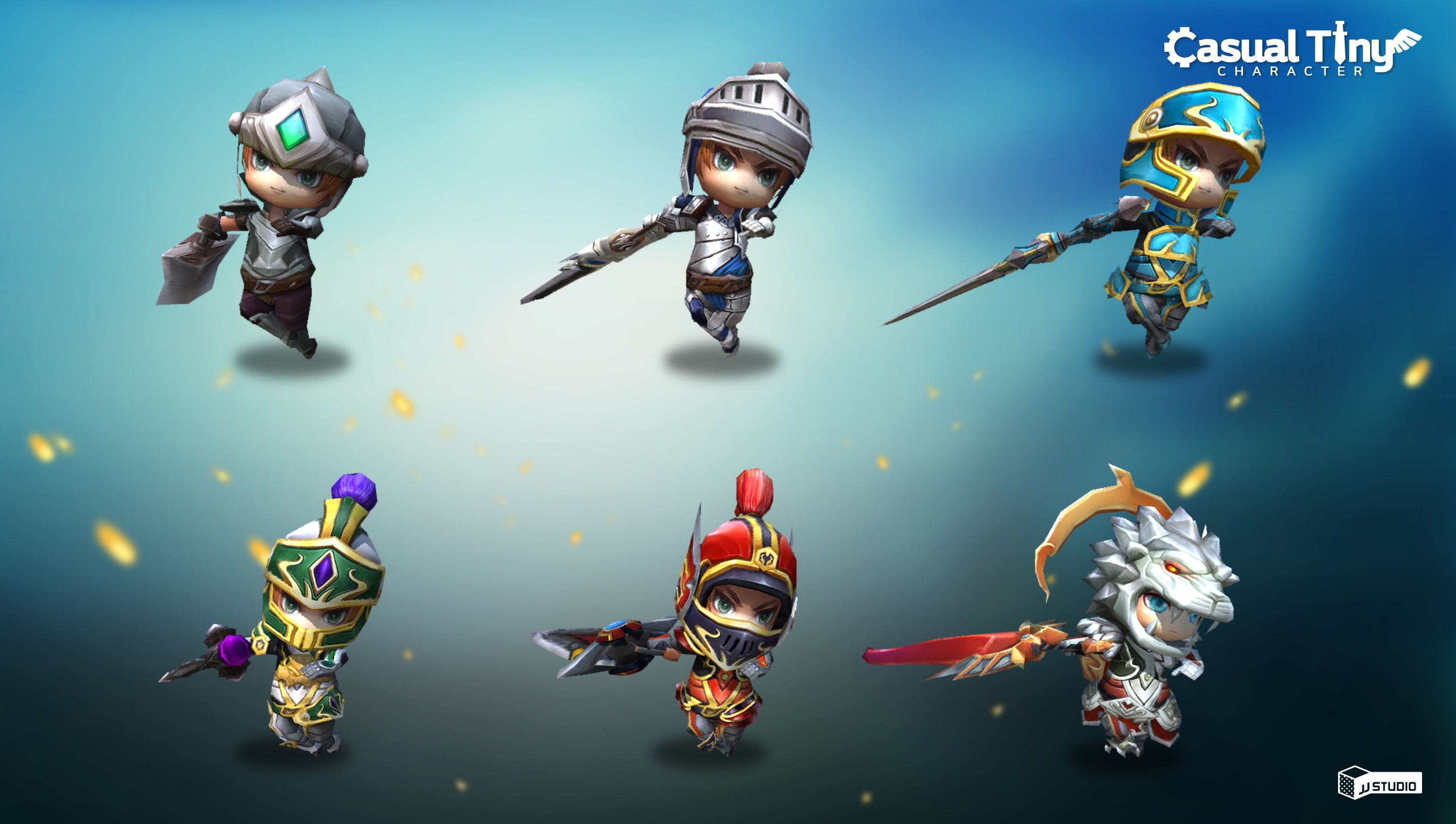 Casual Tiny Character - Knight Pack Low-poly 3D model_3