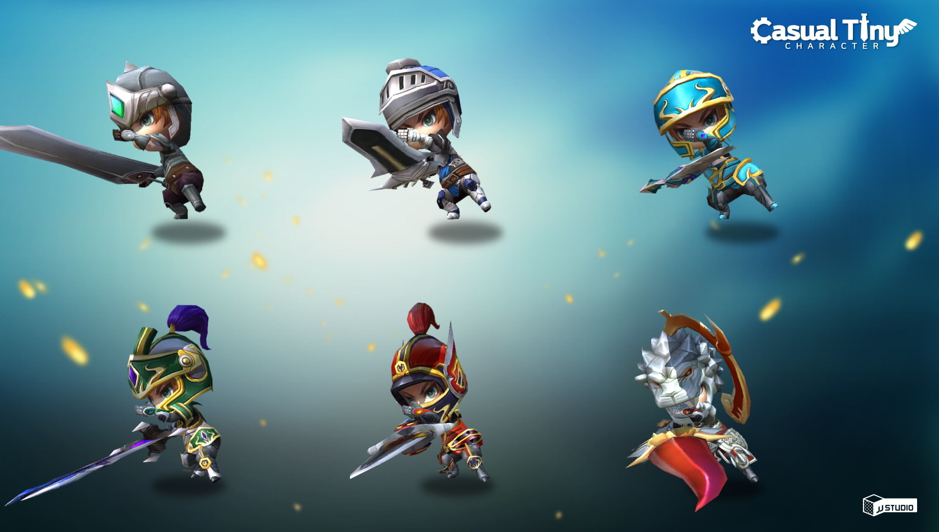 Casual Tiny Character - Knight Pack Low-poly 3D model_5