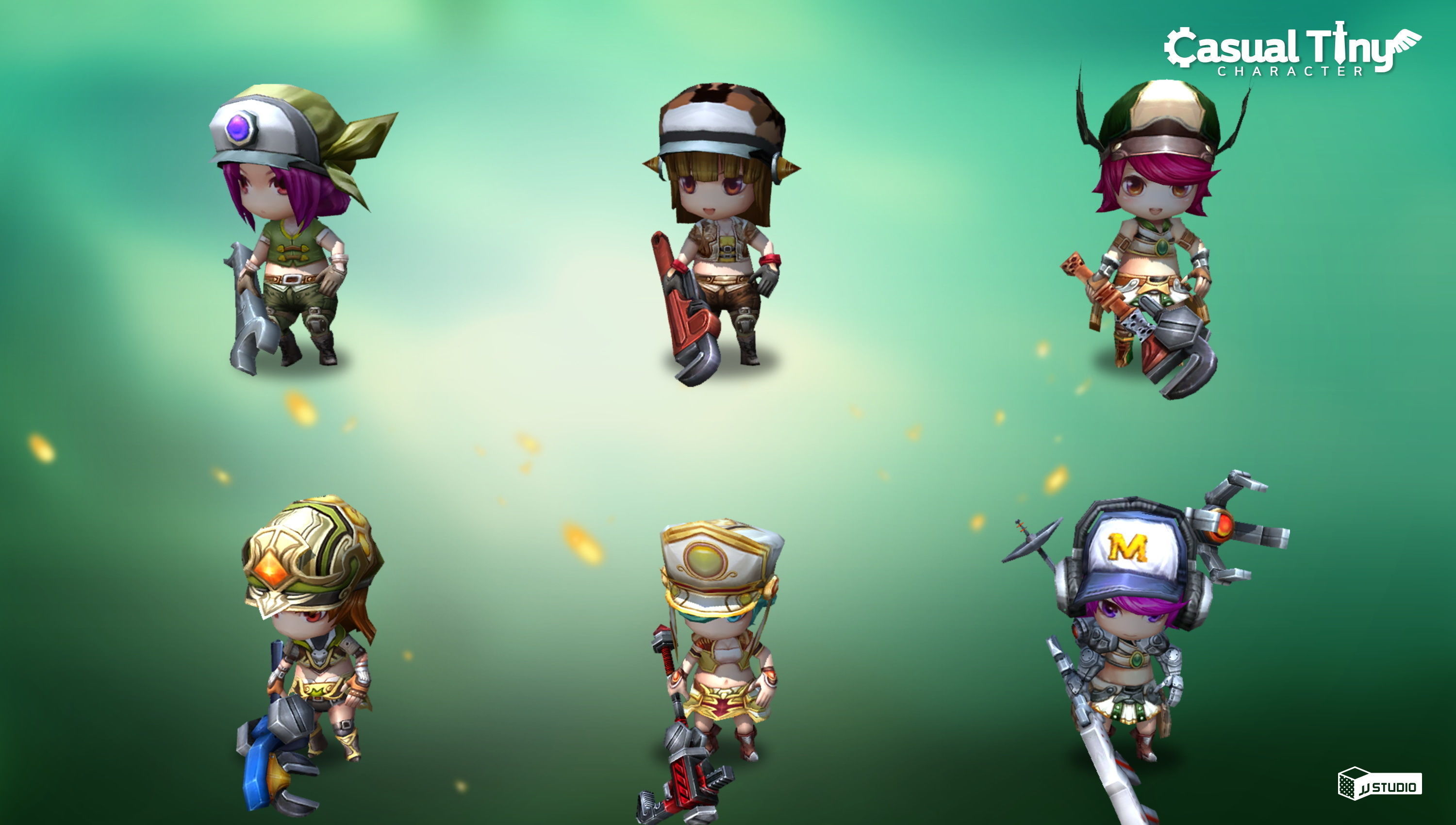 Casual Tiny Character - Mechanic Pack Low-poly 3D model_2