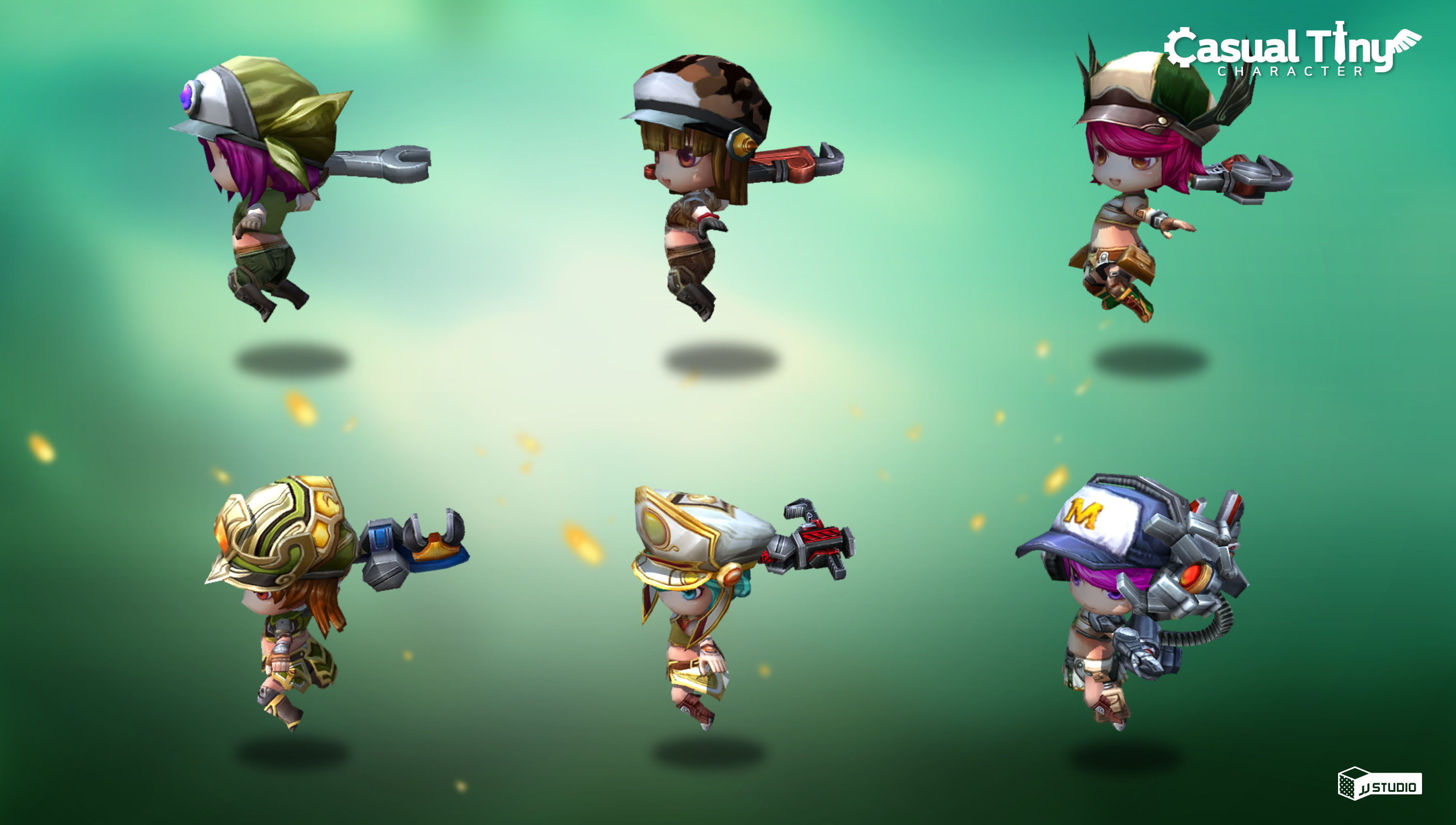 Casual Tiny Character - Mechanic Pack Low-poly 3D model_6