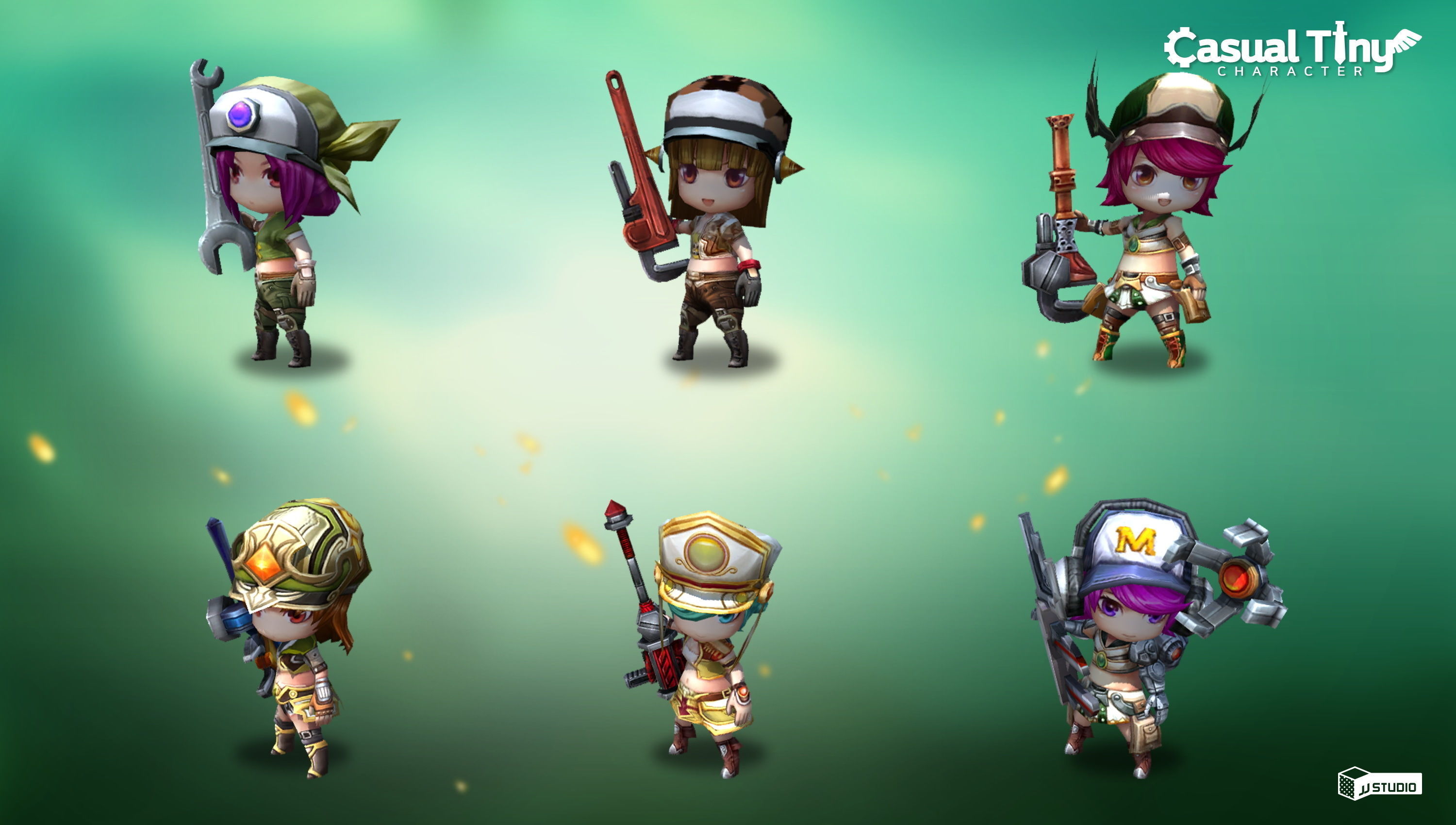 Casual Tiny Character - Mechanic Pack Low-poly 3D model_5