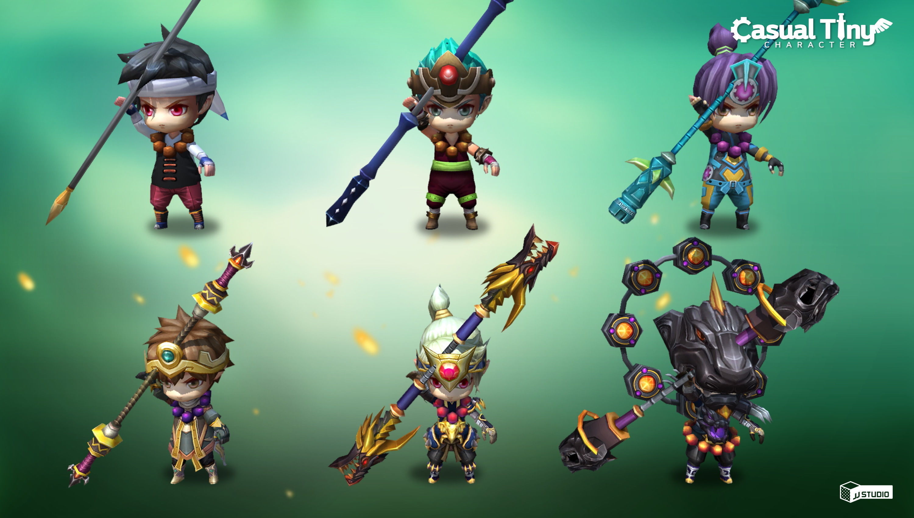 Casual Tiny Character - Monk Pack Low-poly 3D model_6