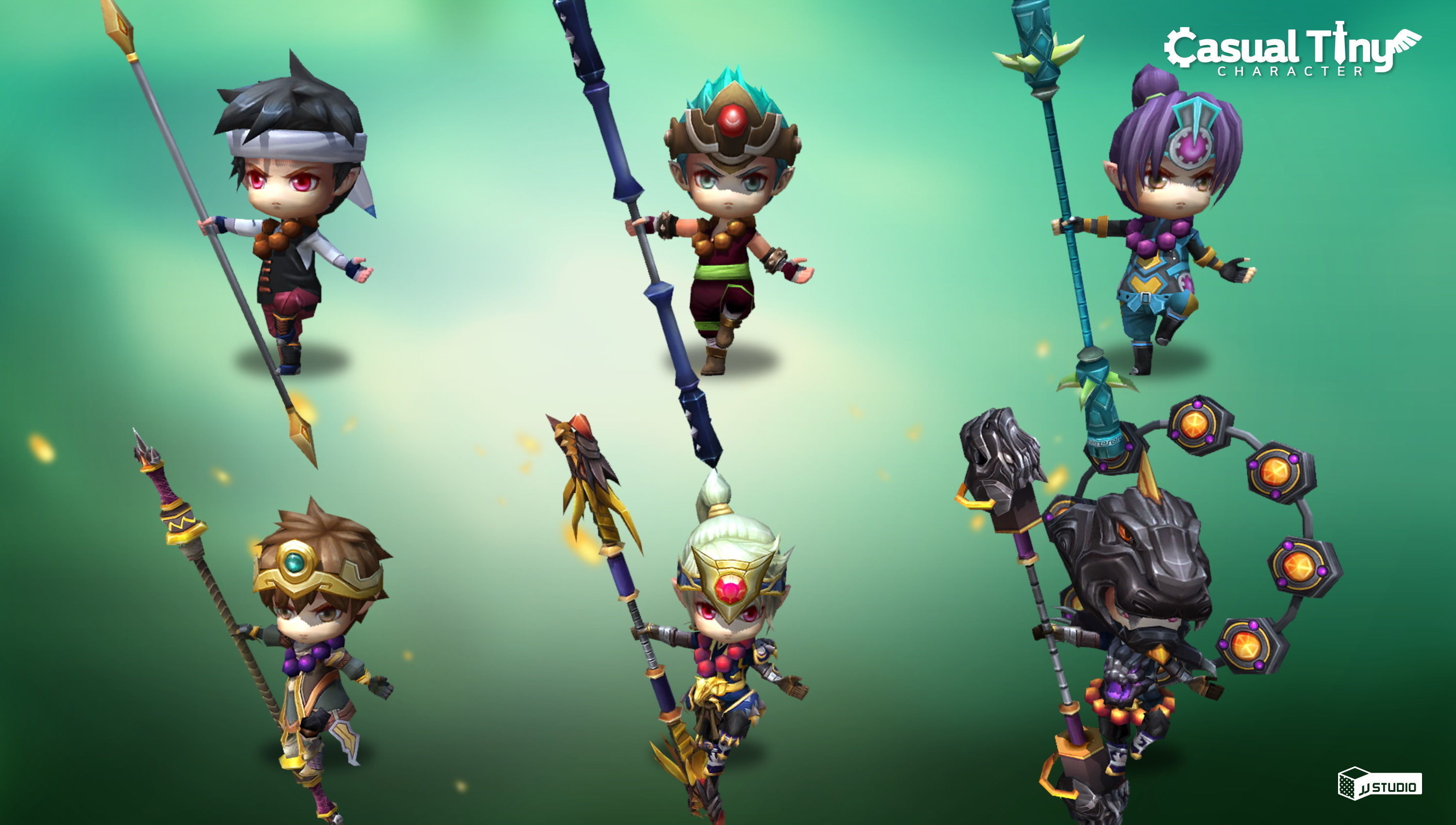 Casual Tiny Character - Monk Pack Low-poly 3D model_2