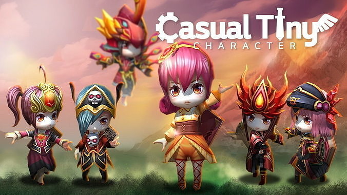 Casual Tiny Character - Warlock Pack Low-poly 3D model