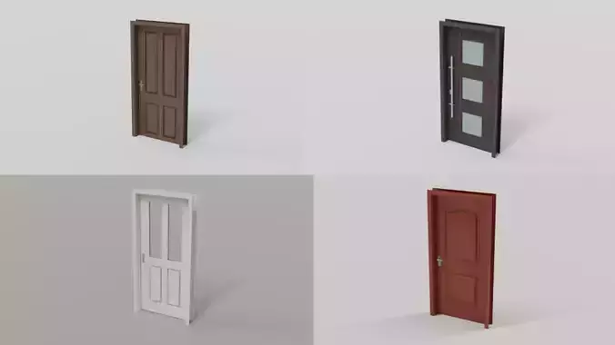Wooden doors 3D Model Collection