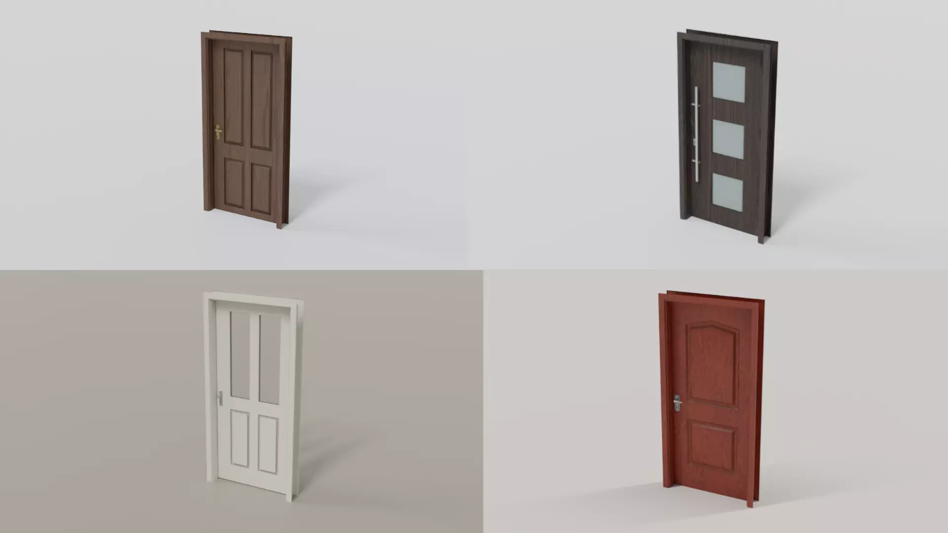 Wooden doors 3D Model Collection_0