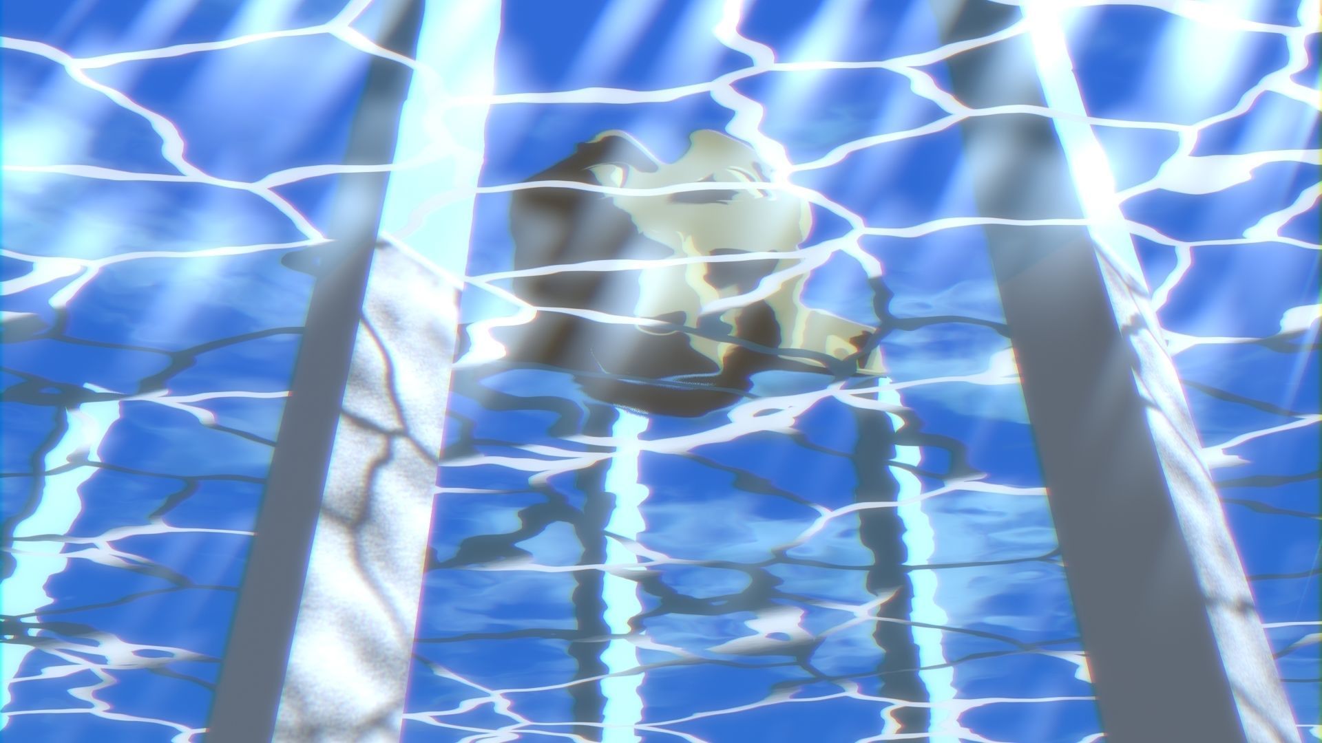 For Anime in Blender - Water Surface and Sun Rays 3D model_7