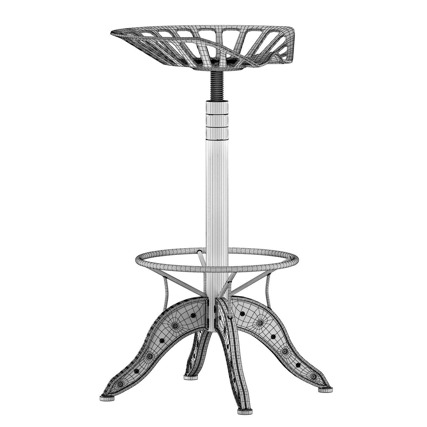 Tractor Seat Barstool 3D model_4