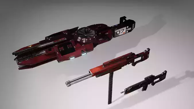 Sci-fi Weapons Low-poly 3D model