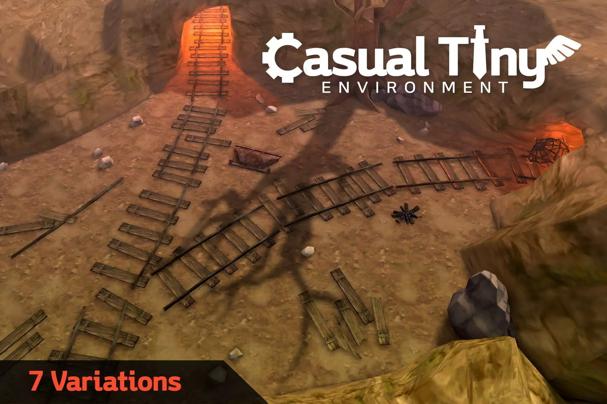 Casual Tiny Environment - Wasteland Set Low-poly 3D model_0