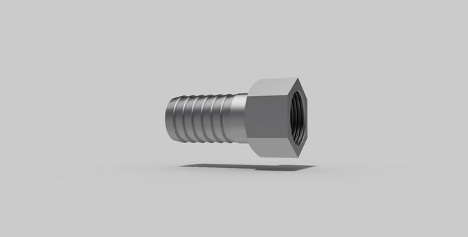 1 Inch BSP female - Hose adaptor - Autodesk Inventor 3D model