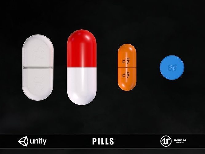 Pills Low-poly 3D model
