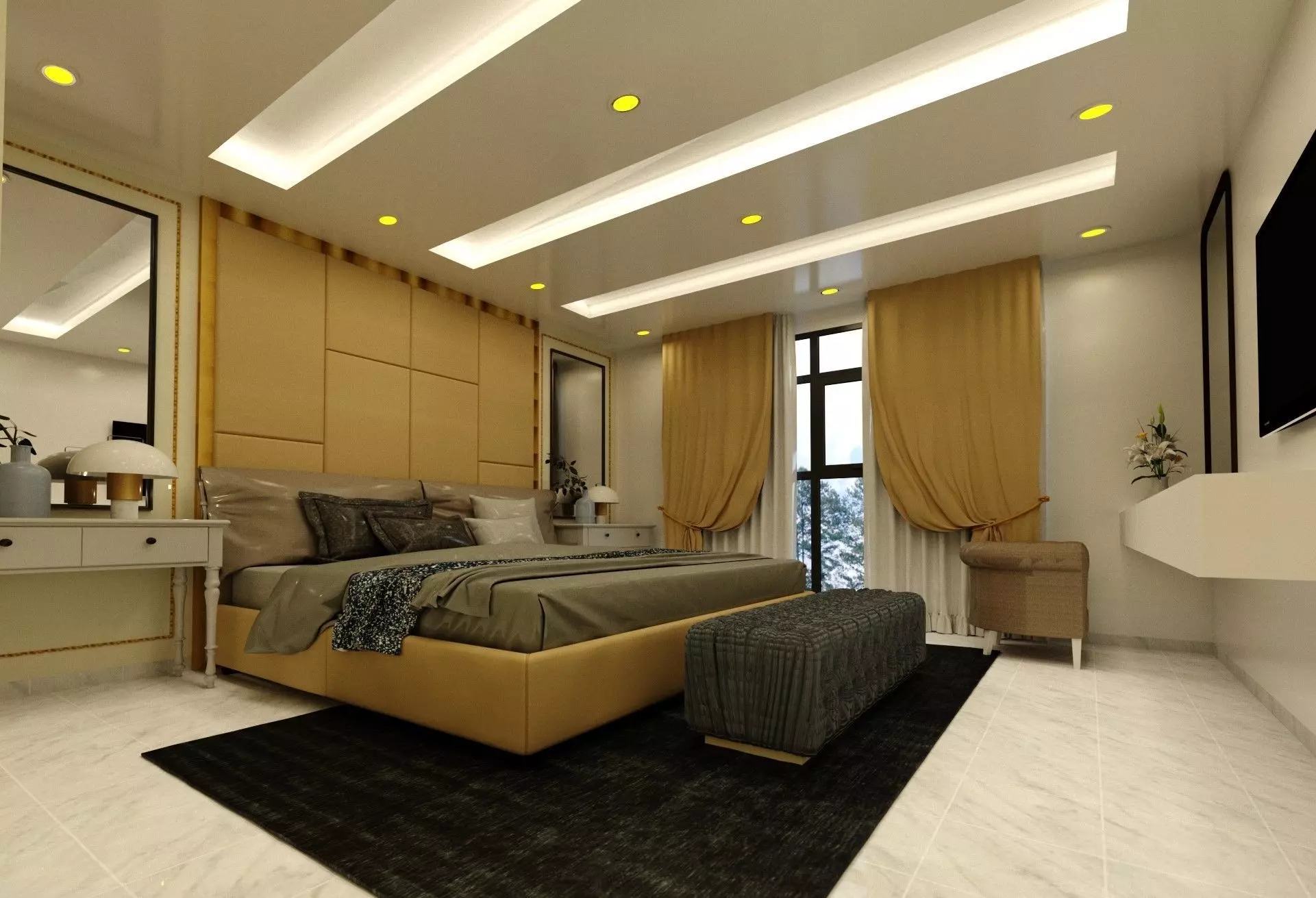 Master Bed room Sketchup 3d 3D model_0