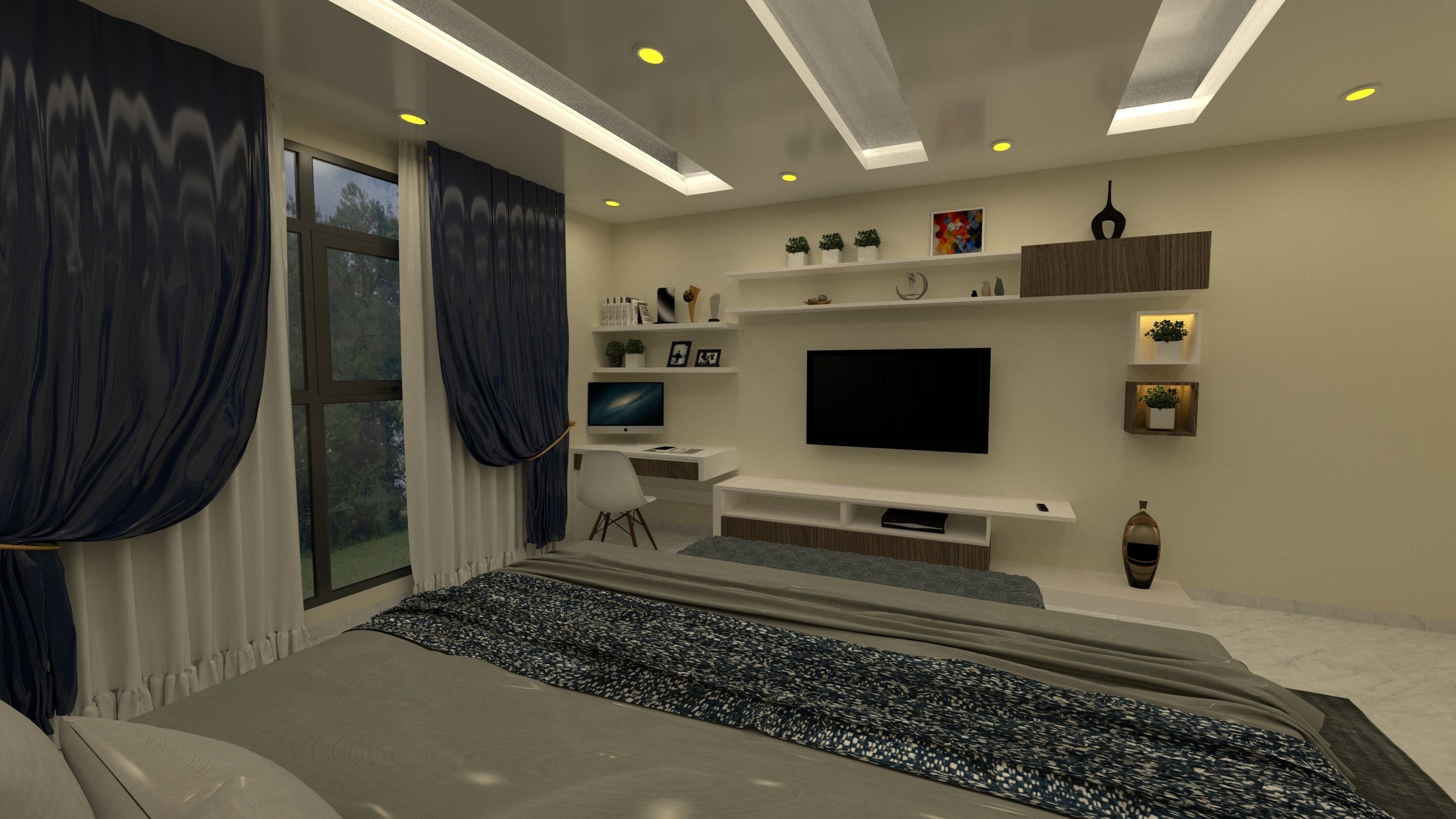 Master Bed room Sketchup 3d 3D model_8