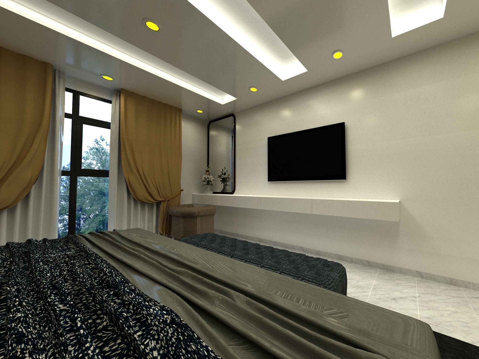 Master Bed room Sketchup 3d 3D model_6