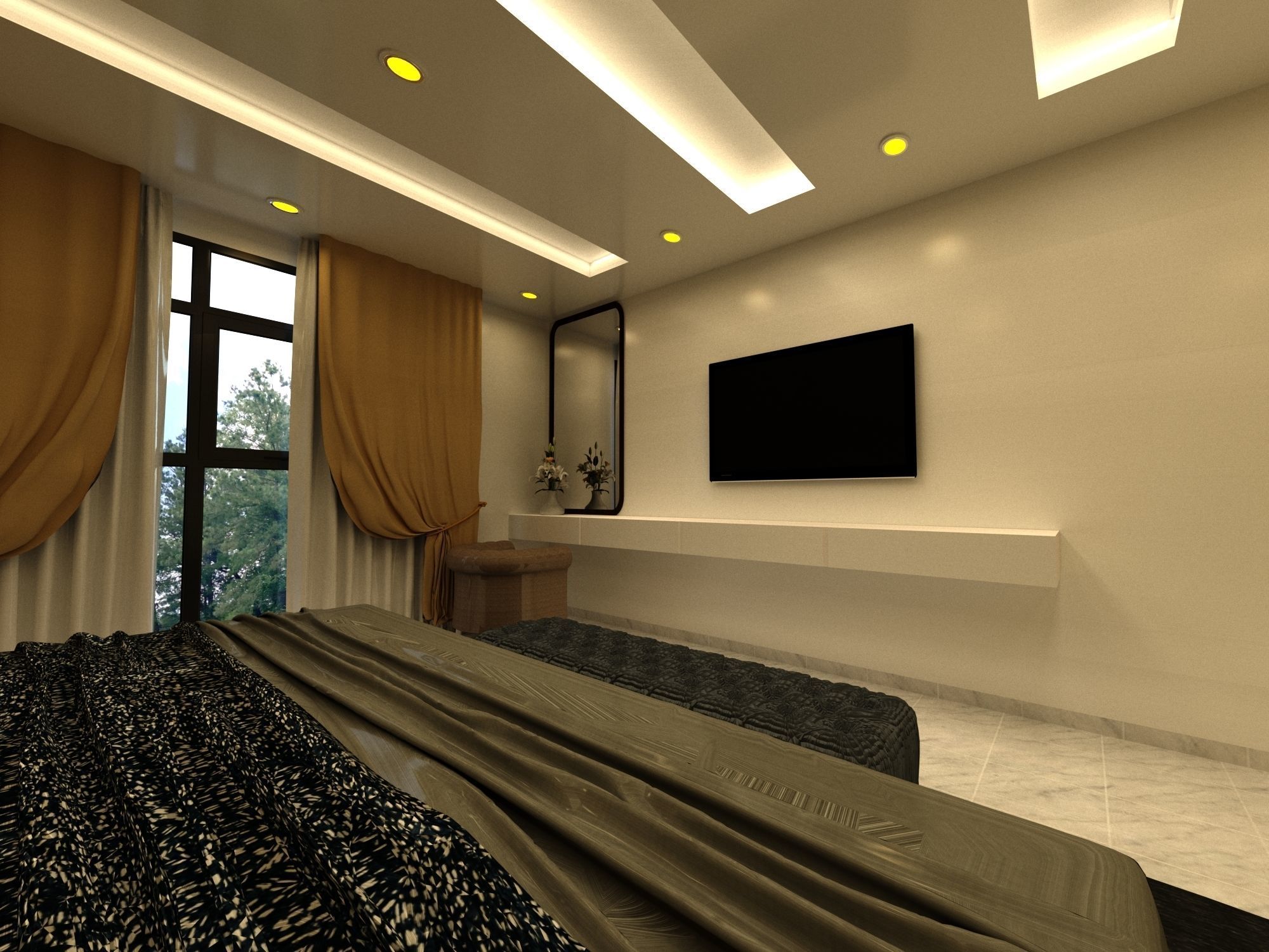 Master Bed room Sketchup 3d 3D model_7