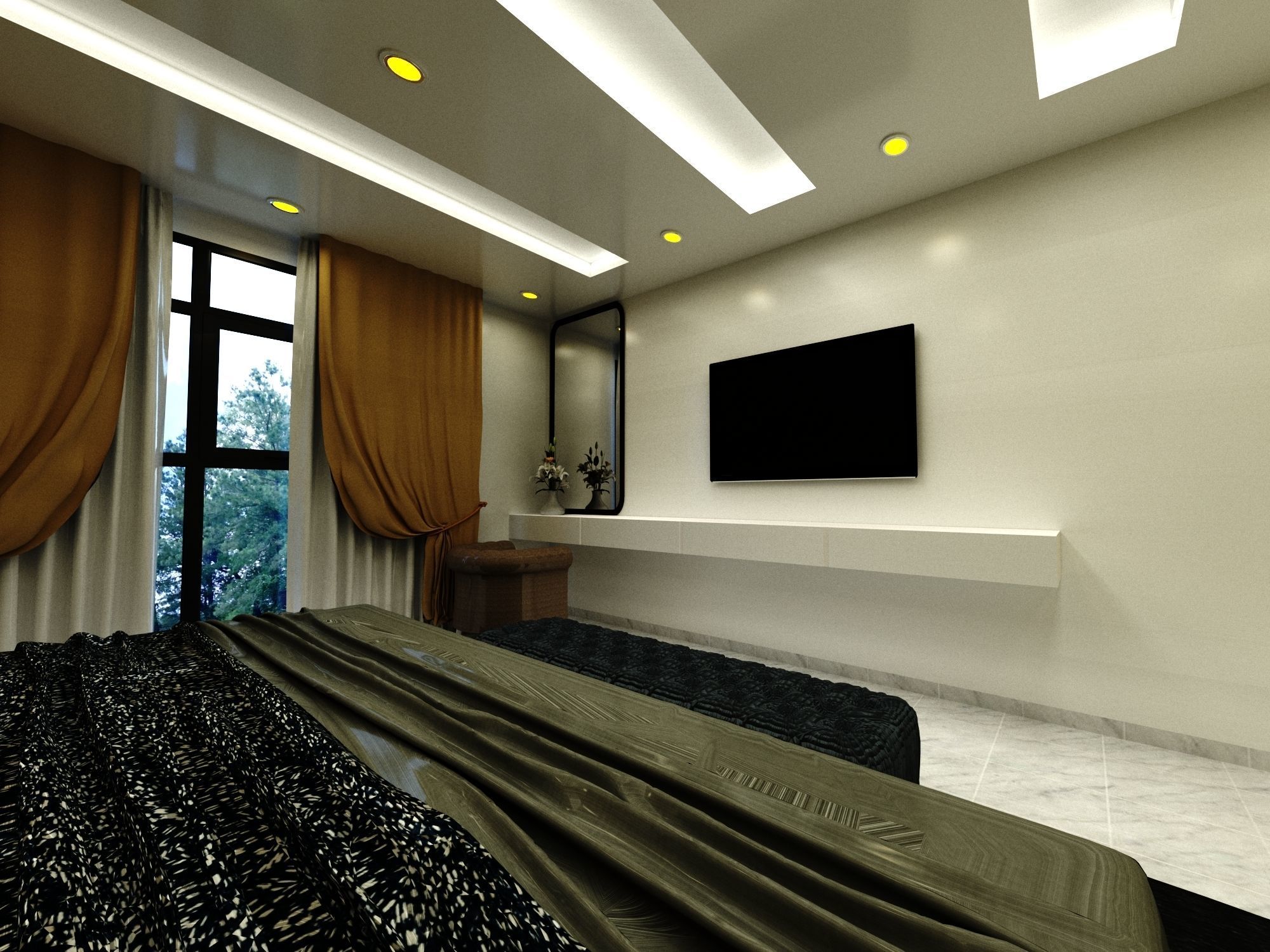 Master Bed room Sketchup 3d 3D model_5