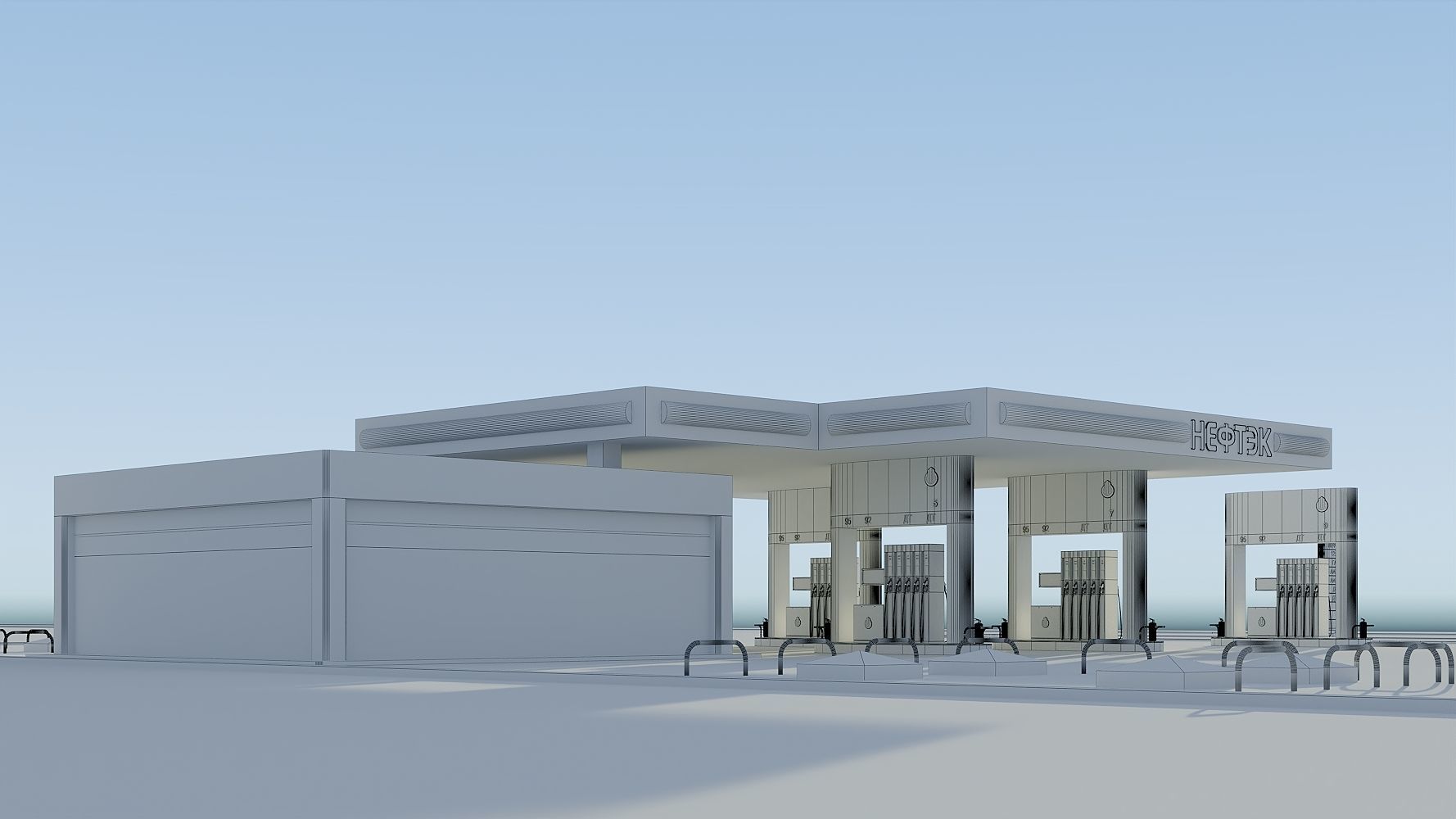 Petrol Station 3D model_8