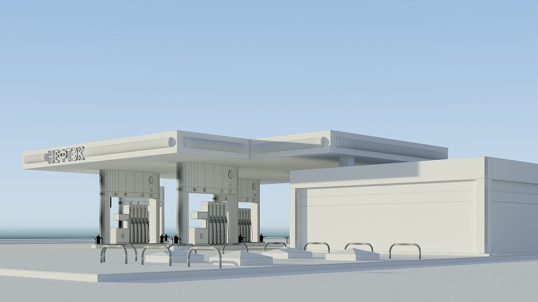 Petrol Station 3D model_7