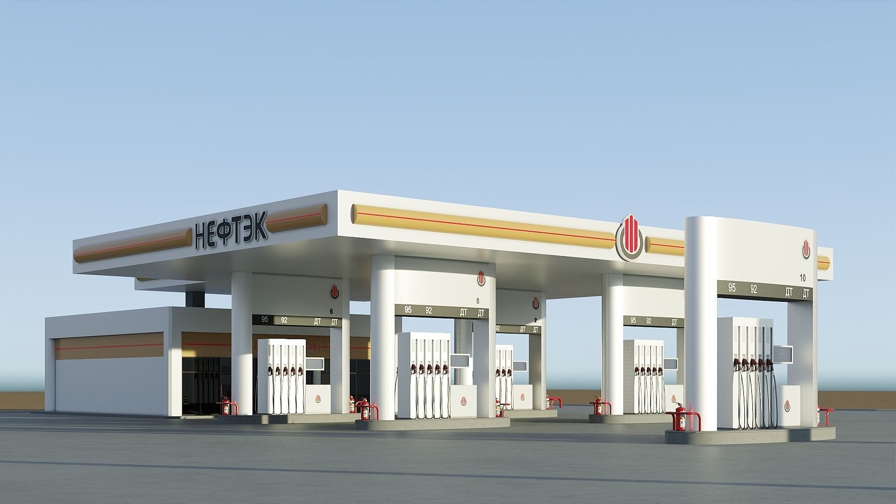 Petrol Station 3D model_2