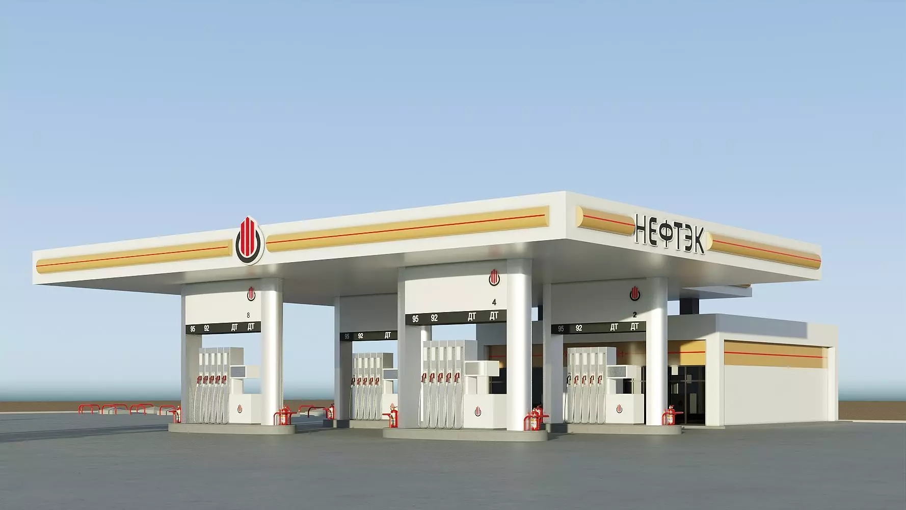 Petrol Station 3D model_0