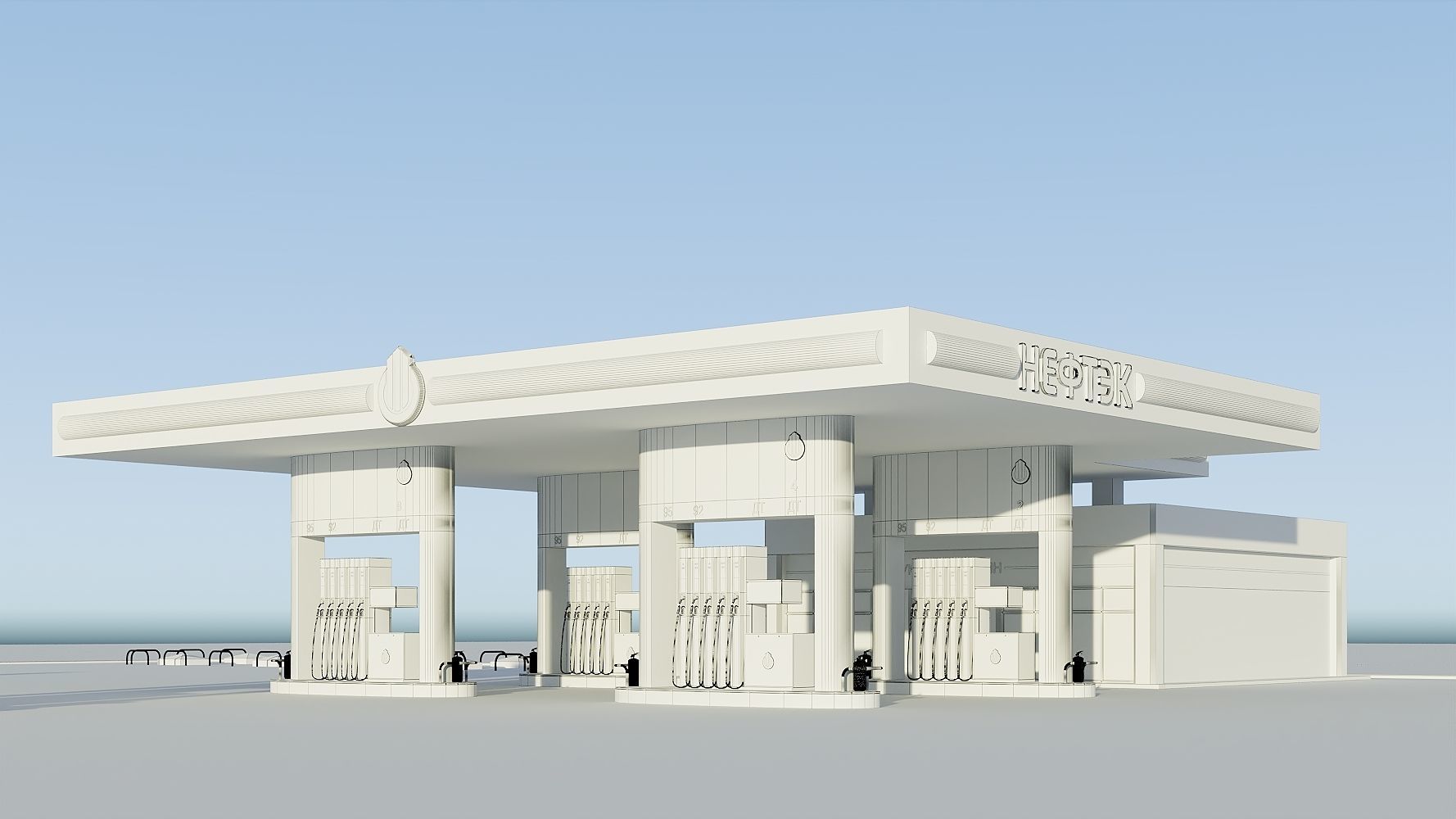 Petrol Station 3D model_1