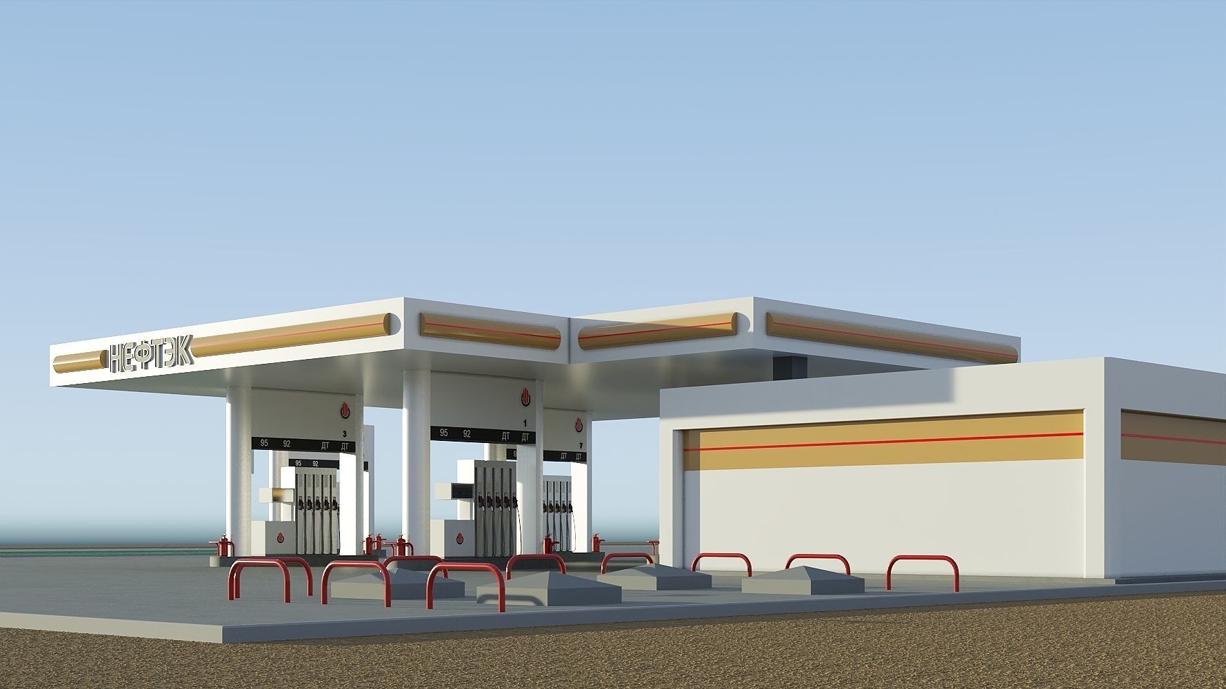 Petrol Station 3D model_3