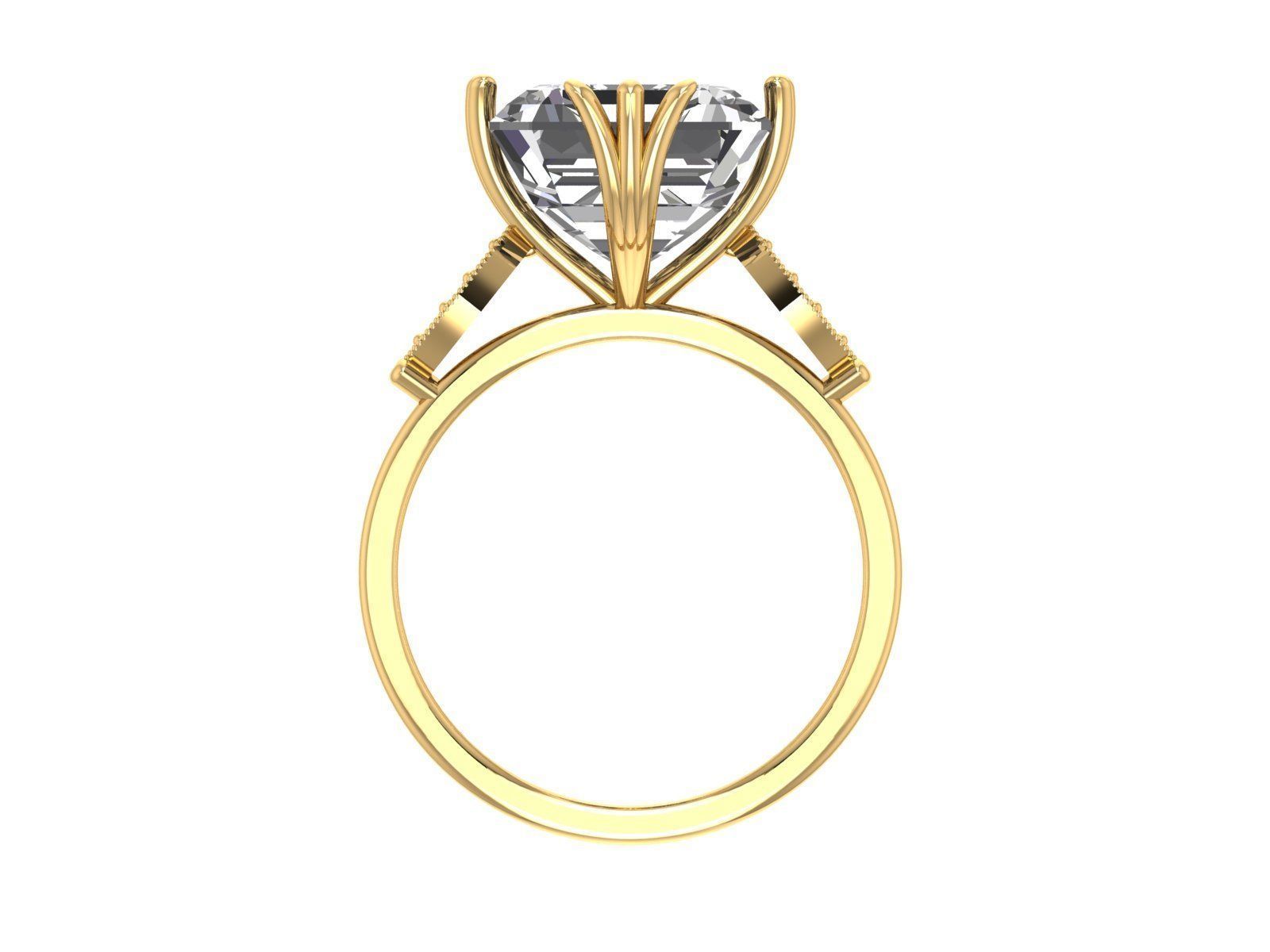 Asscher RING  3D print model_1