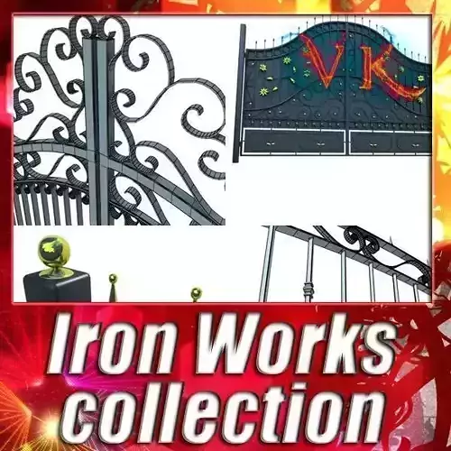Ironworks collection wrought iron gate at 3D model