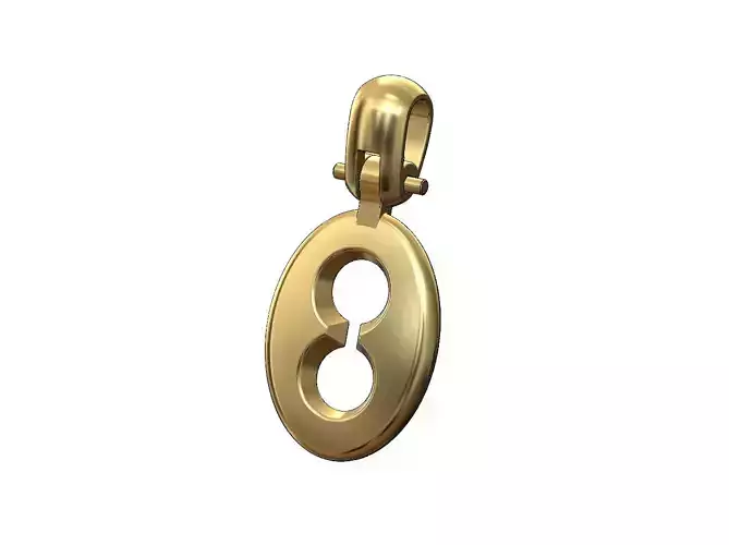 Chamfred pufflink pendant with bail