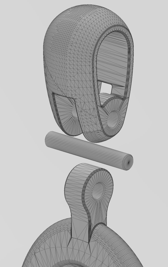 Chamfred pufflink pendant with bail 3D print model_14