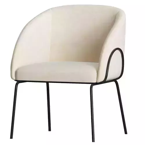 Xander chair with legs and cream upholstered seat